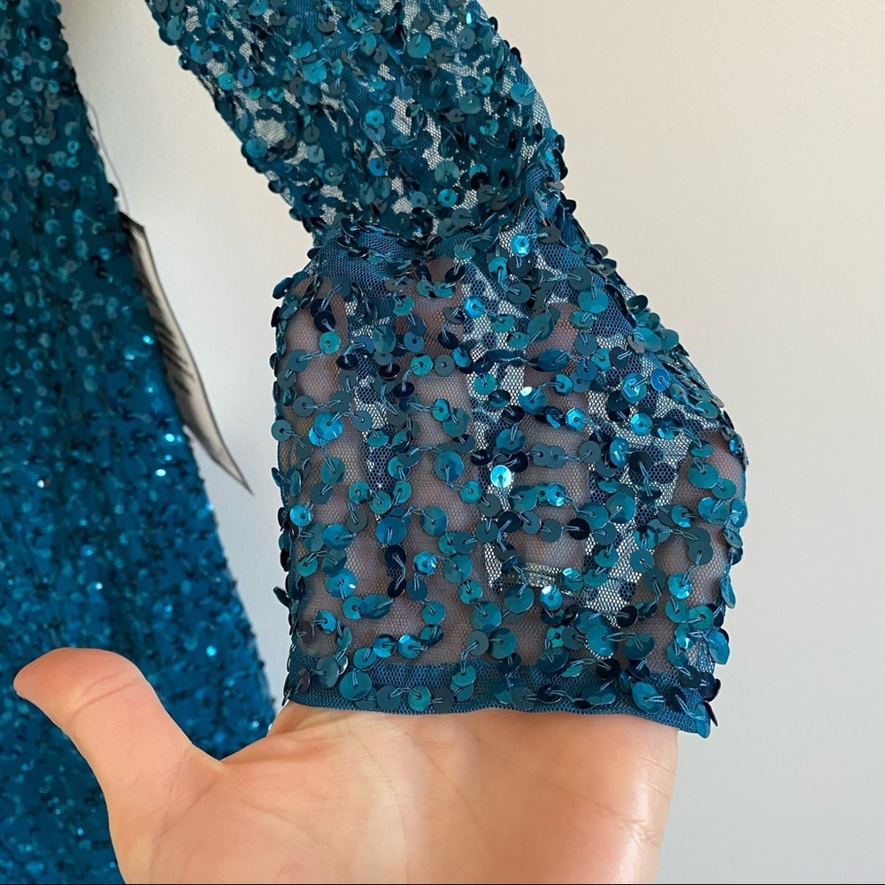 Adrianna Papell One Shoulder Sequin Gown - Picture 3 of 8
